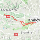 Mapa Kraków - zamek w Tenczynku - Kraków